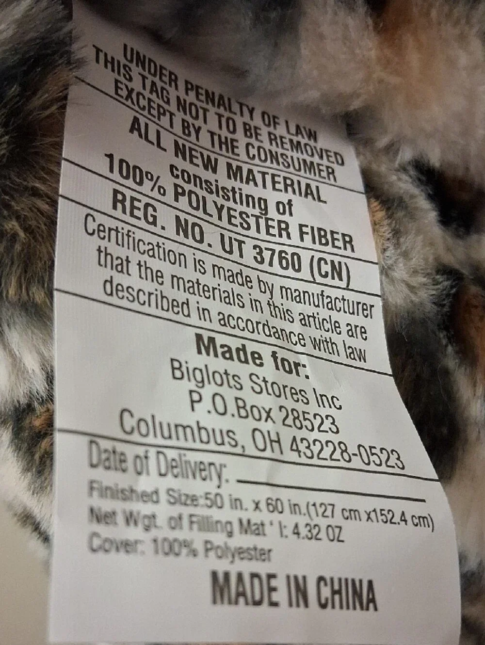 True Comforts Faux Fur Leopard Throw - Tan & Black